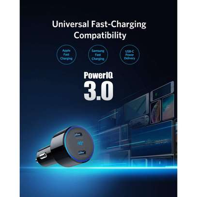 ANKER POWERDRIVE+III 2-PORT 48W HIGH-SPEED USB-C CAR CHARGER image 3