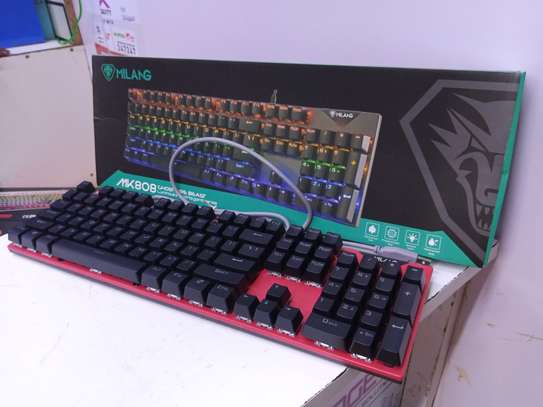 Milang MK808 Mechanical Gaming Wired Keyboard RGB Colourful image 1