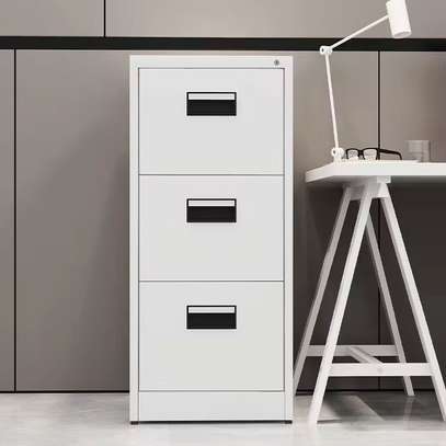 Contemporary 3-Drawer Vertical Metal Storage Cabinet image 1