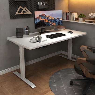White Adjustable Standing Desk image 3