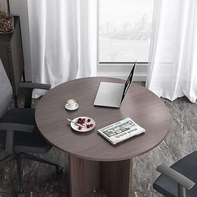 Modern Style Sleek Wooden Round Table image 1
