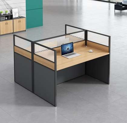 Office Desk :  Modern Workstation of 2 with Open Space image 2