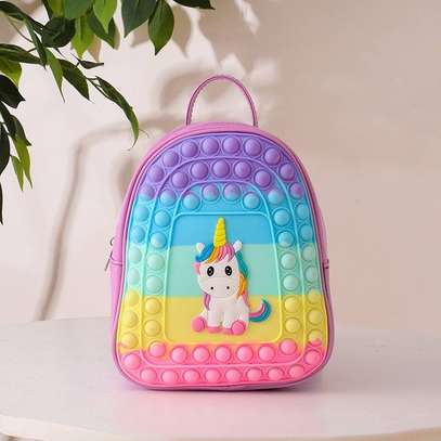 Unicorn Pop School Backpack for Girls Pop Bubbles Toy image 4