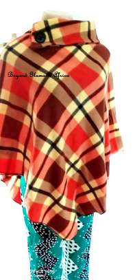 Womens Multicolored poncho with leather watch combo image 3