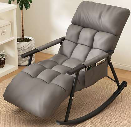 Home Office Chair; Upholstered Rocking Chair image 4