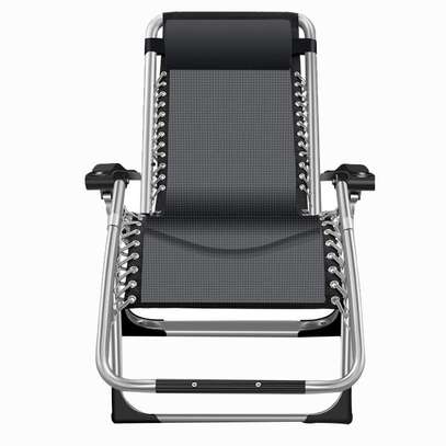 Home Chairs; Silver Cushioned Fold Away Chair image 4