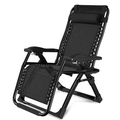 Home Chairs; Silver Cushioned Fold Away Chair image 2