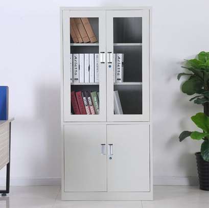 Modern Steel Storage Cabinet with Shelves image 3