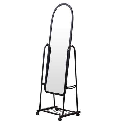 Metal Frame Swivel Dressing Mirror With Storage image 3