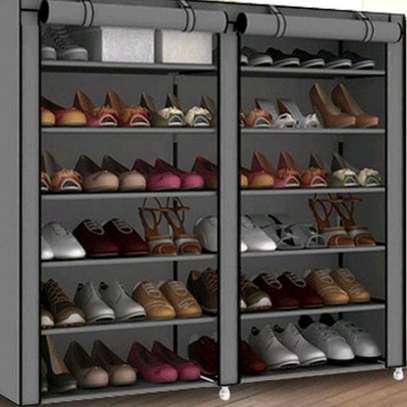 Double column  shoe rack  with canvas cover* image 3