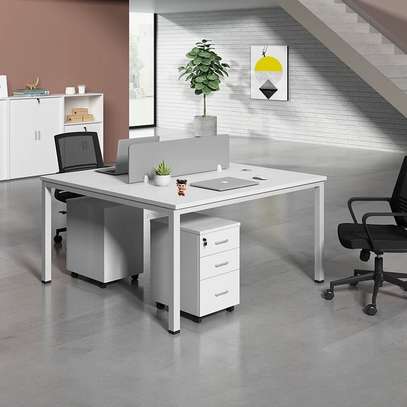 office Workstation; 2 Way White Office Workstation image 3