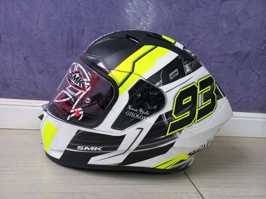 SMK Stellar Swank White Sports Bike Helmet image 3