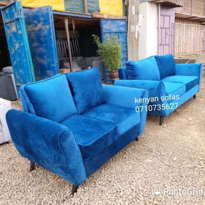 5 seater modern blue sofa image 1