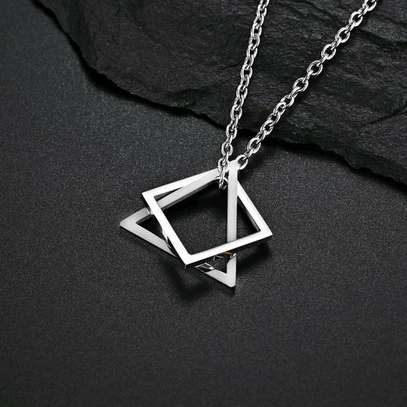Geometric Shapes Silver Necklace image 1