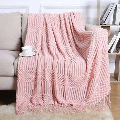 High quality Knitted throw blankets with tassel image 4