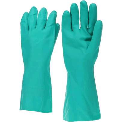 Green Nitrile Chemical Resistant Gloves image 2