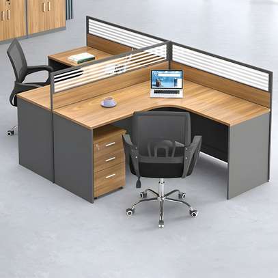 2 Way Curved Modular Imported Office Workstation Desk image 1