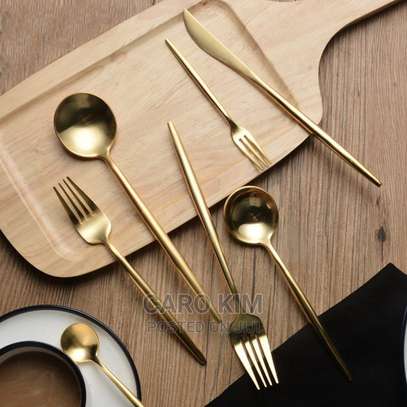 High Quality Golden Stainless Steel Cutlery Set image 5