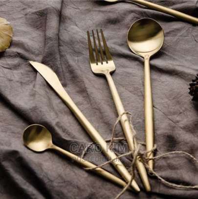 High Quality Golden Stainless Steel Cutlery Set image 4