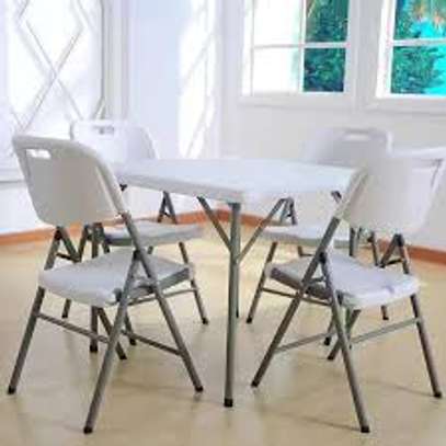 Portable and Foldable 4 Chairs and a Table Dining Set image 9