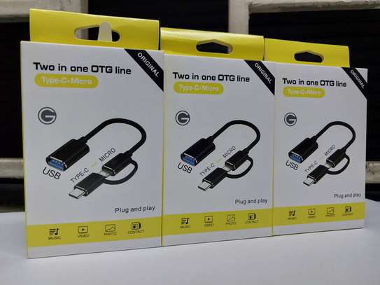 2 In 1 Type-C Micro USB To USB 3.0 Interface OTG Adapter Cab image 1