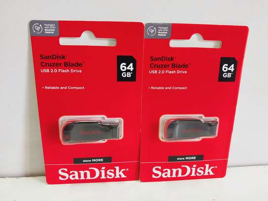Sandisk 64GB Flash Drive Cruzer Blade USB 2.0 image 2
