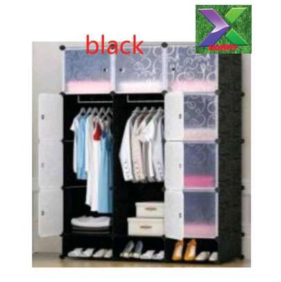 THREE COLUMN PORTABLE PLASTIC WARDROBE image 3