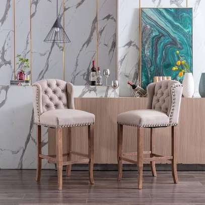 Wooden high bar stools/cocktail chairs(pairs( image 7