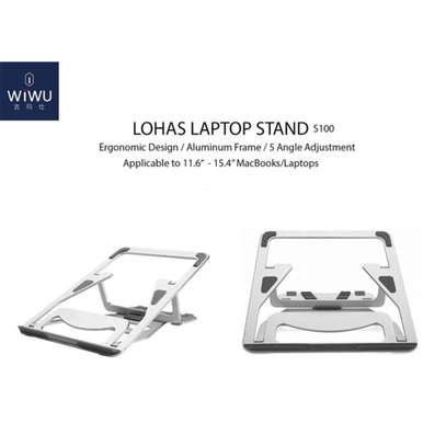 Laptop Stand Foldable Aluminum Frame with 5 Angle Adjustments image 1