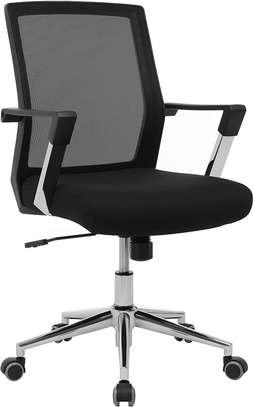 Mesh Desk Chair; Mid-back, Swivel, Star Base, Plastic Arms image 4
