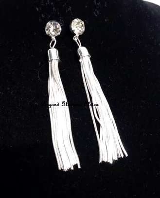 Silver Plated long earrings image 3