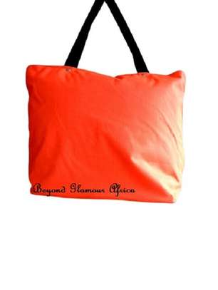 Womens Orange canvas ankara bag with earrings image 1