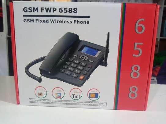 GSM Desktop Phone Wireless with Dual SIM Card 6588 FWP image 1