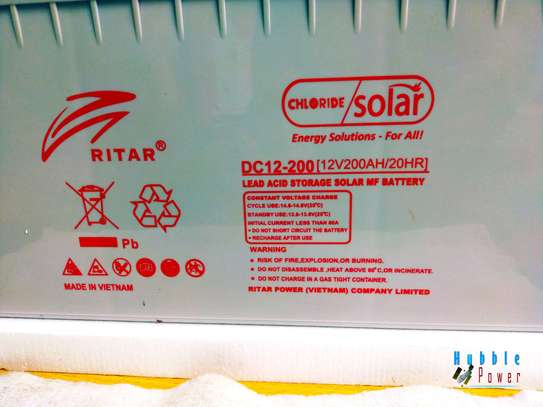 Ritar lead acid storage solar mf battery 12V 200AH/20HR image 2