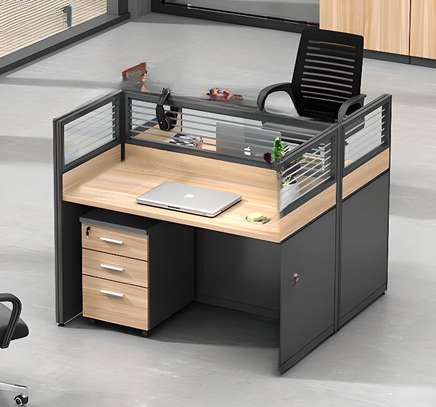 Office Desk :  Modern Workstation of 2 with Open Space image 5