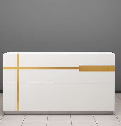 Office Desk: 160Cm Glossy White Office Counter Desk image 4