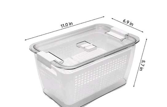 Fridge/storage organizer with drainer image 1