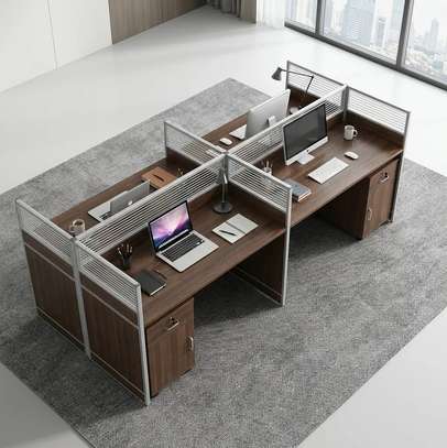Workstation;Ergonomic Brown Office Workstation image 2