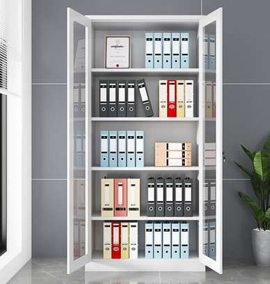 Steel File Cabinet with 2 Glass Swing Doors image 3
