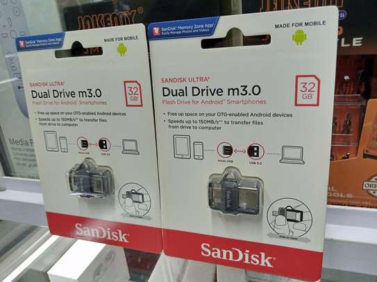 Sandisk OTG Ultra Dual Drive M3.0 - 32GB - Silver & Black image 1
