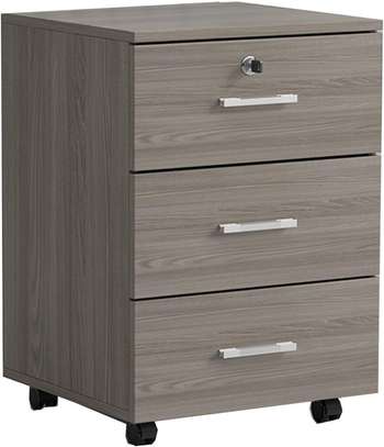 Office Cabinet: Movable Pedestral Brown 3 Drawers Cabinet image 2