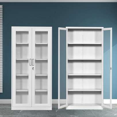 Steel File Cabinet with 2 Glass Swing Doors image 6