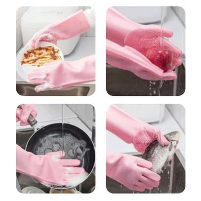 *❇️ Kitchen silicon washing Gloves/alfb image 3