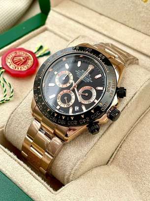 Rolex Daytona Oyester Black Gold Metal Men's Wrist Watch image 1