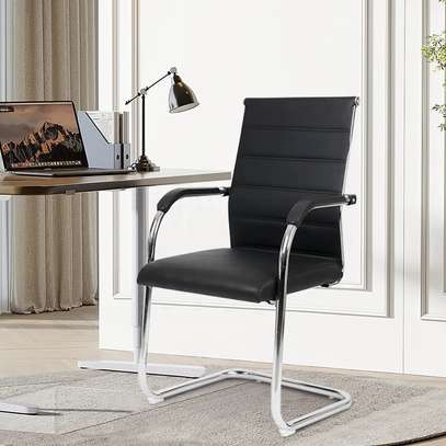 Leather Office Conference Chair – Mid-Back Visitor Chair image 4