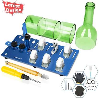 Glass Bottle Cutter Upgraded Bottle Cutting Machine for Cutting Round, Oval Bottles, Home Craft DIY Glass Cutter Bundle Tools for Cutting Wine, Beer, Whiskey, Champagne - Complete Accessories Tool Kit image 1