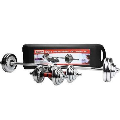 Chrome 50kgs Set Dumbbells/barbell With A Portable Case image 3