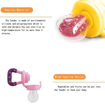 Silicone Baby Fruit Feeder Pacifier with Teething Rattle Toy image 4