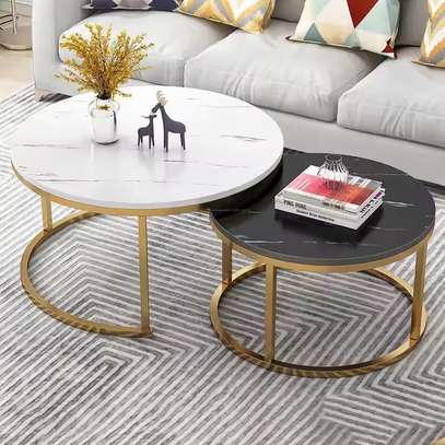 Round Nesting Coffee Table Set image 12