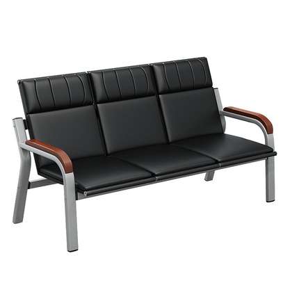 Office Sofa: Metallic Frame Leather Office Sofa image 6